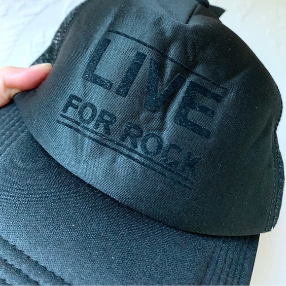 NEW Zara LIVE FOR ROCK Text Baseball Cap black NWT - Picture 7 of 9